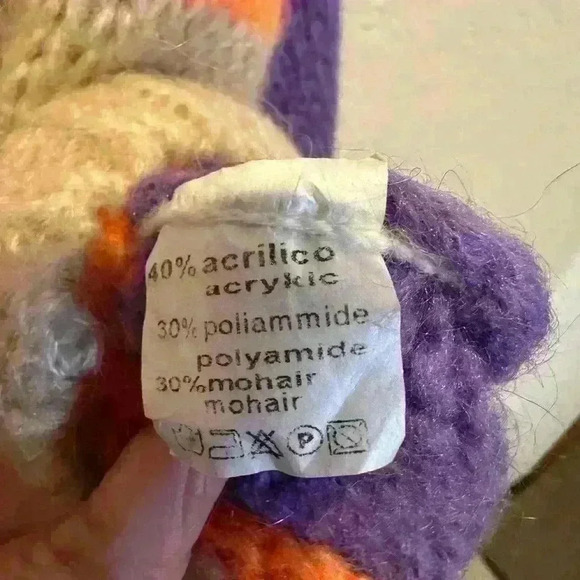 NWT Bellerina Women’s M Neon Stripe Mohair Sweater Colorblock Comfy Cozy‎ - Picture 4 of 11